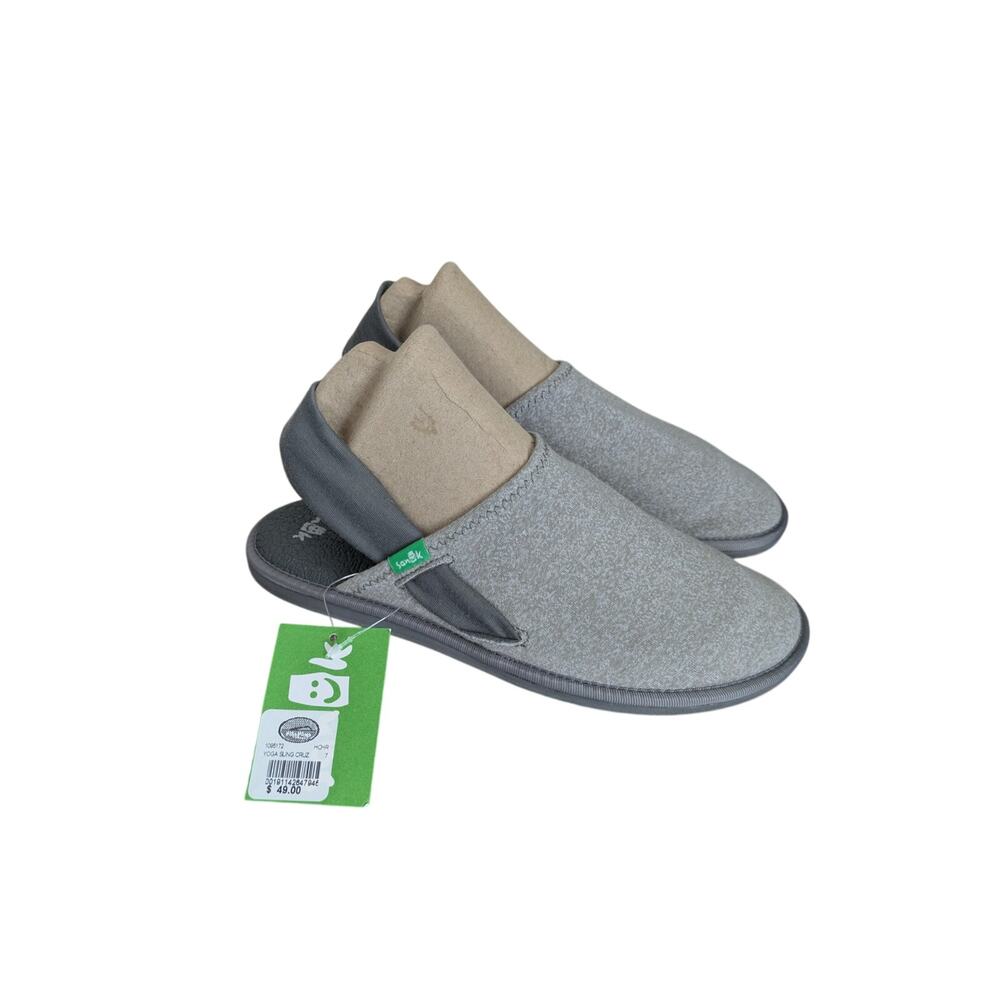 NWT Sanuk Yoga Slingback Cruz Sandals Womens 7 Gray Comfort Beachy Coastal